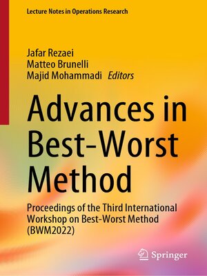 cover image of Advances in Best-Worst Method
